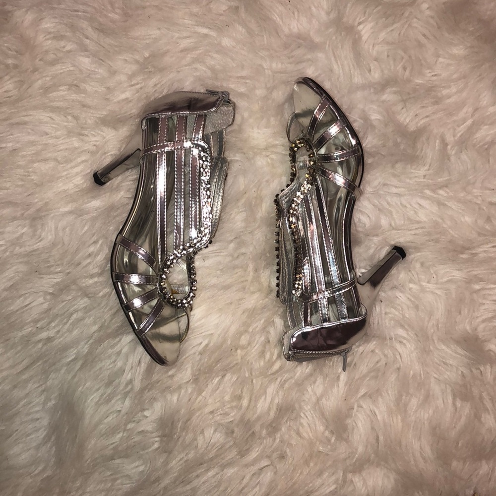 Silver short heels